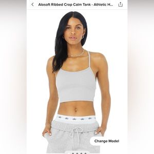 Alosoft Ribbed Crop Calm Tank